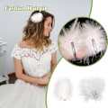 Miniatyrbild 5 av 5: 2 st Fjäder Hårklämmor Party Hårnålar Barrettes Håraccessoarer för Bröllop, Eleganta Fjäder Barrettes Huvudbonader för Kvinnor och Flickor