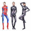 Miniatyrbilde 1 av 4: Kvinners Spiderman Superhelt Sexy Jumpsuit Kostyme Jente Cosplay Antrekk Svart Black 2XL