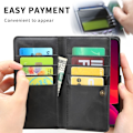 Miniatyrbillede 3 af 3: Læder Wallet Case Multi-Slot iPhone 13 Sort