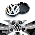 Miniatyrbild 1 av 8: 4-pack - Volkswagen VW Centrumkåpor / Hjulnav Emblem - Bil Silver Silver 56 mm
