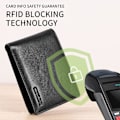 Miniatyrbilde 4 av 6: Lærvesker for menn, ekte lærvesker for menn, todelt, RFID-blokkering med 2 ID-vinduer (svart)
