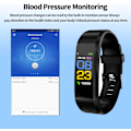 Miniatyrbillede 4 af 6: Fitness Tracker Sundheds Sportsur med Puls, Søvnovervågning, Iltmætning i Blodet, Skridttæller og SMS Opkaldsnotifikationer black