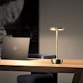 Miniatyrbillede 2 af 6: LED Bordlampe, Minimalistisk Trådløs Bordlampe til Stue, USB Bordlampe til Soveværelse gold