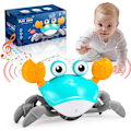 Miniatyrbild 1 av 7: Sensoriska leksaker för spädbarn, krypande krabba leksak babyleksaker 0-6 månader presenter till 1 2 år gamla flickor pojkar krabba Green