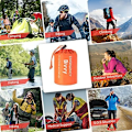 Miniatyrbild 2 av 5: Nödsovsäck, 2-pack Bärbar Termisk Bivy-säck, Vattentät Lätt Vikt Nödfilt Överlevnadsutrustning och Två Visselpipor (Ingen kompass)