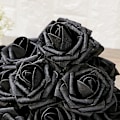 Miniatyrbillede 4 af 4: 60 stk. sorte roser kunstige blomster, naturtro sorte blomster skum falske roser