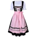 Miniatyrbild 5 av 5: Tysk Oktoberfest-dräkt för kvinnor Dirndl traditionell bayersk ölfestival karneval Fraulein cosplay piga klänning outfit -hg svart Black M