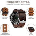 Miniatyrbilde 4 av 5: For Garmin Fenix 7x Solar 26mm Lær Stålspenne Reim Yj52-2 (Brun) {XW}