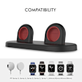 Miniatyrbild 2 av 5: AHASTYLE PT116 Laddningsställ med Dubbla Positioner för Apple Watch, Smartwatch Laddarhållare Bas Stil C Apple Watch SE (2022) Style C Apple Watch SE (2022) Black