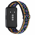 Miniatyrbillede 1 af 4: Armbånd til Huawei Band 8 i bohemisk stil, elastisk nylon smartwatch-armbånd, udskiftningsarmbånd lilla, Purpl Purple, Purple Huawei Band 8