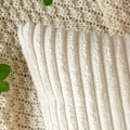 Miniatyrbild 2 av 6: Kuddfodral i corduroy, avlångt, dekorativt kuddfodral, randigt, mjukt, bluff hem för soffa sovrum 30X50cm White