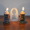 Miniatyrbillede 2 af 10: Buddha Lysfremstilling Dekoration Silikone Resin Form til Røgelse og Lys Cement Statue Form Kunst 0.07 2