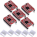 Miniatyrbillede 5 af 5: A4988 Stepper Motor Driver Modul 5 stk. Stepper Motor Driver Modul med Køleplade til RepRap 3D Printer