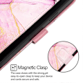Miniatyrbillede 4 af 5: TCL 501 Marmor Læder Telefon Cover - WELLNGS Pink Purple Gold