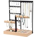 Miniatyrbillede 1 af 5: Kædeholder smykke display, 4-lags smykketræ, ur- og øreringe stand, opbevaring til ringe, øreringe, armbånd, ure og tilbehør