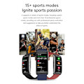 Miniatyrbild 5 av 6: Ny E600 Blodsocker Puls Blodtrycksmätare Hälsa EKG+PPG Smart Klocka IP68 Vattentät Sport Smartwatch Black