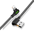 Miniatyrbillede 3 af 5: McDodo CA-4679 Vinklet Lightning-kabel, LED, 2A, 3m, sort sort sort
