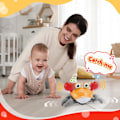 Miniatyrbild 4 av 5: Sensoriska leksaker för spädbarn, krypande krabba leksak babyleksaker 0-6 månader presenter till 1 2 år gamla flickor pojkar krabba Orange