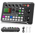 Miniatyrbild 1 av 5: F998 Live Sound Card Audio Mixer Podcast, Board Voice Changer för Mikrofon Karaoke