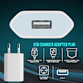 Miniatyrbilde 3 av 5: Stk. 5V 1A Eu AC Hjem Reise USB Vegglader For IPhone 6 7 8 plus x xr 11 12 13 14