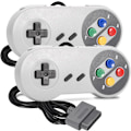 Miniatyrbillede 1 af 9: 2-pak kablede SNES-spilcontrollere, SNES-controller fuldt kompatibel med original SNES/SFC - [Plug and Play] (flerfarvede knapper) Colorful