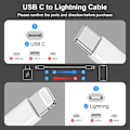 Pikkukuva 2 / 5: USB C - Lightning -kaapeli iPhonelle, 2 kpl 2M Apple pikalatauskaapeli, Type C - Lightning 2M -kaapeli Apple iPhone Pro/ Pro Maxille