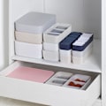 Miniatyrbillede 4 af 5: Underwear Opbevaringsboks 3-gitter/5-gitter Rum Opbevaringsbeholder Til Hjem Soveværelse Kollegie Sokker BH Bukser Organizer White 5 grids