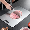 Miniatyrbild 1 av 5: Titanskärbräda, Rostfritt Stål Skärbräda, Dubbelsidig Titanskärbräda för Kött, Frukt Skärbräda - Xin h