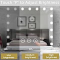 Miniatyrbild 2 av 5: 3 Färgljus & 14 Dimbar LED-lampor, USB-laddningsport för 70 X 55 Cm Hollywood Sminkspegel