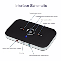 Miniatyrbillede 10 af 10: Bluetooth 5.0 Sender Modtager, 2 i 1 Trådløs Bærbar Stereo Audio Adapter Modtager med RCA/3.5mm AUX Kompatibel Lav Latency HD Audio {XW}