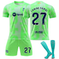 Miniatyrbillede 1 af 2: 24-25 Barcelona Nr. 27 Lamine Yamal Fodboldtrøjer Børn Fodbold Sæt XS