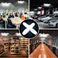 Miniatyrbillede 4 af 8: 60W LED-garagelys, E27 6000 lumen sikkerhedslys, deformerbart værkstedslys med 4 justerbare paneler, superlys stærkt dagslys til garage,