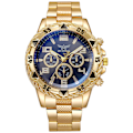 Miniatyrbillede 1 af 4: Herreur Quartz Mode Rustfrit Stål Chronograph Business Ur til Mænd Gold