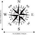 Miniatyrbillede 1 af 5: #2 stk. 15,5 cm (Sort) Bilhjelm Dekal Kompas Grafik til O#