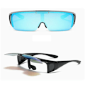 Pikkukuva 1 / 6: Uudet polarisoidut linssit miesten ajo- ja kalastussaurinkolasit, peittävät miinuslasit, käännettävät Polaroid-aurinkolasit, Oculos De Sol Masculino Flip blue reflective