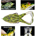 Miniatyrbild 3 av 5: Paket Dubbel Propeller Grodor Bete Fiske Drag Realistisk Silikon Spinnfiske Drag För Sötvatten Saltvatten Fiske Drag