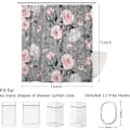 Miniatyrbillede 2 af 5: Blomstret bruseforhæng 180x180, pink grå blomstret elegant bruseforhæng Vi