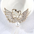 Pikkukuva 1 / 7: e Crystal Swan Brooch Pins Rakastajien Eläin Strassit Broochit J Gold