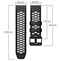 Miniatyrbillede 5 af 5: Dual Farve Silikonerem til Suunto 7/9/9 Baro 24mm med Multi-hul Design Hurtigudløser Spænde Armbånd Red Black