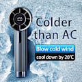 Miniatyrbillede 2 af 4: 1 stk. turboladet håndholdt ventilator med LED-display, 100 hastighedsjusterbar bærbar miniventilator