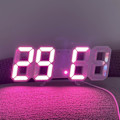 Miniatyrbillede 1 af 5: LED Digital Ur | Vægur Dekoration Lysende Nattilstand Justerbar Elektronisk Bordur Vægur Dekoration Stue LED Ur [dB] Pink
