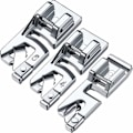 Pikkukuva 1 / 5: Pakkaus, jossa 3 ompelukonetta, hihnoja ja jalka - sopii kotiin 3 mm, 4 mm ja 6 mm