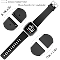 Pikkukuva 4 / 6: Älykellon rannekoru, yhteensopiva Fitbit Versa -älykellon, Versa 2:n ja Versa Lite SE -kellojen kanssa naisille ja miehille (Musta-L)