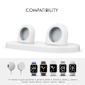 Miniatyrbillede 2 af 5: AHASTYLE PT116 Opladningsstander med Dobbelte Positioner til Apple Watch, Smartwatch Oplader Holder Base Style D Apple Watch SE (2022) Style D Apple Watch SE (2022) White