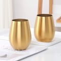 Miniatyrbillede 5 af 5: Fars Dags Gave Rustfrit Stål Stemless Vinglas Bærbart Pool Vinglas - Guld