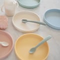 Pikkukuva 3 / 5: Silikoniset lautaset imukupeilla | Silikoniset ruokailuvälineet vauvoille ja taaperoille | White