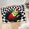Miniatyrbillede 1 af 6: 3D Illusions Julemåtte, Skridsikker, Indendørs/Udendørs, til Julepynt Indendørs og Udendørs Dørmatte Forgangsmåtte