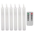 Miniatyrbild 2 av 2: 6 st Avsmalnande Batteridrivna Flamlösa Ljus Batteriljus för Inomhusdekor Som Visat As Shown 17.50X2.00X2.00CM