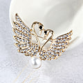 Pikkukuva 3 / 7: e Crystal Swan Brooch Pins Rakastajien Eläin Strassit Broochit J Gold