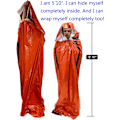 Miniatyrbild 3 av 8: Nödsovsäck Survival Bag 2-pack | Överlevnadssovsäck Nödsovsäckar Emergency Bivy Sack | Bärbar Nödfilt Överlevnad